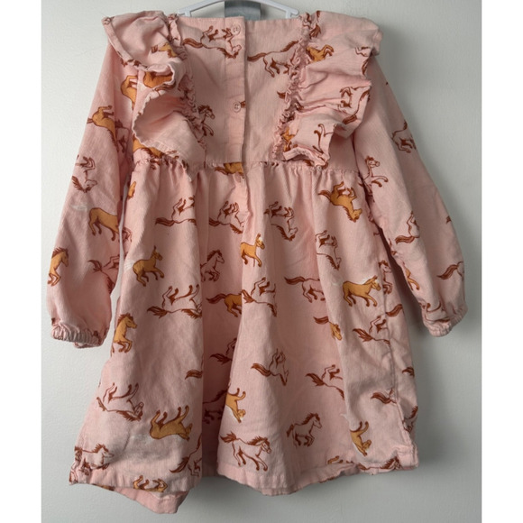 Tucker & Tate Pink Horse Ruffle Dress Casual Comfy Toddler Girls 24 Month LS A50 - Picture 4 of 5